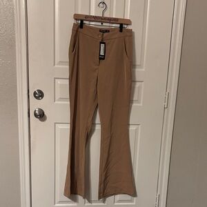 Nasty Gal Fluid Flare tan khaki  Trousers Uk 12 US 8 new with tags